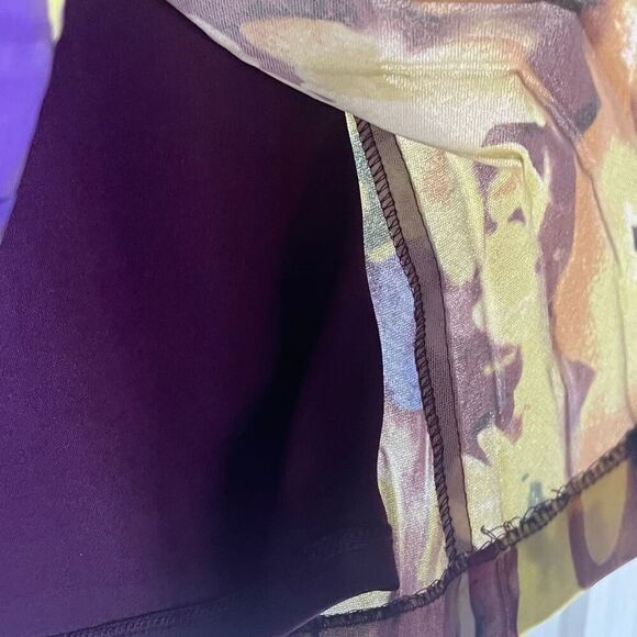 Oleg Cassini Vintage Sheath Dress Size 2 Multicolor Sheer Sleeves - Picture 2 of 8